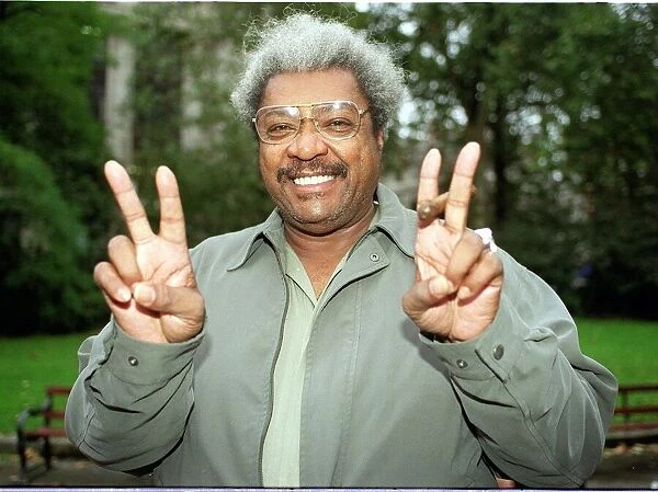 Don King boxing promoter October 1998 at press conference to announce a deal for