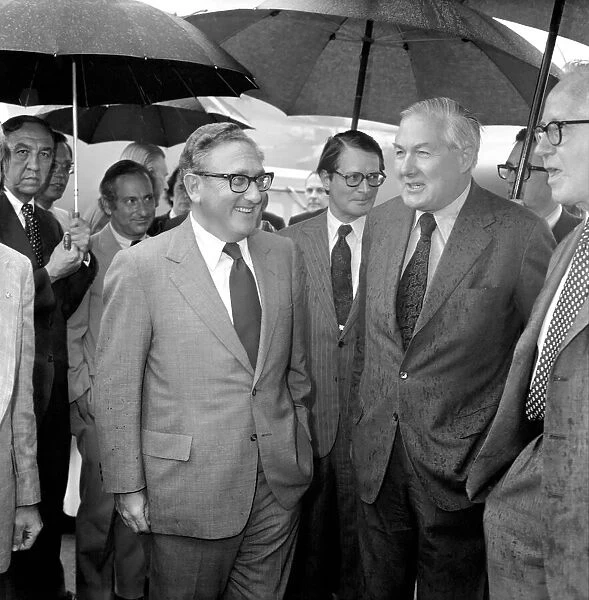 Dr. Henry Kissinger US secretary of state with James Callaghan. Foreign Secretary