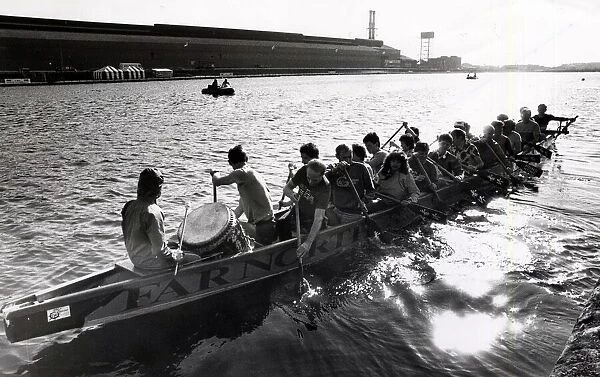 Dragon Boat racing, Cardiff Bay. 23rd June 1989