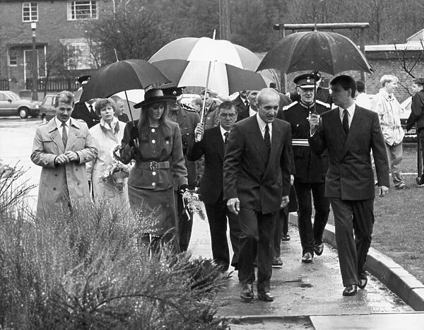 The Duke and Duchess of York seen here during a rain soaked visit to the Aycliffe Centre