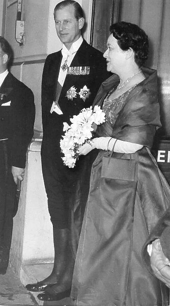 The Duke of Edinburgh at a formal State Dinner with Madame de Gaulle - April 1960