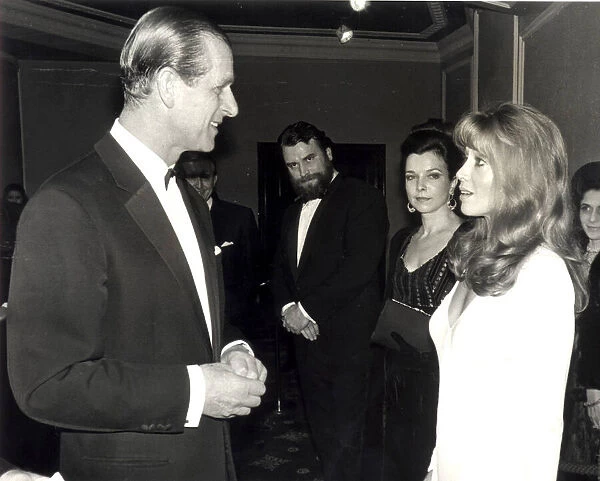 The Duke Of Edinburgh meets Prunela Scales and Brian Blessed. January 1971