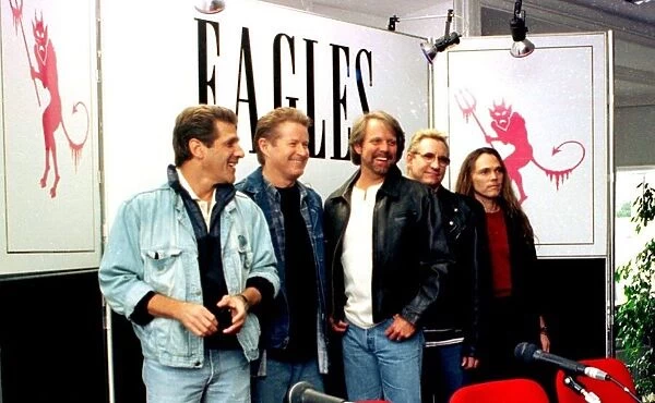 Eagles pop group in Dublin prior to European tour 1996
