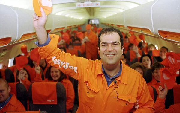 Easyjet Demonstration 1998 with Stelios Haji Ioannou Owner and workers