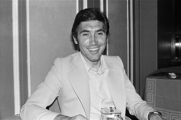 Eddy Merckx, world champion cyclist from Belgium, pictured in 1977 in his hotel in London