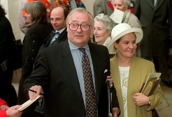 Edward Woodward Actor with wife Michelle Dotrice 1994 at Les Dawsons Memorial