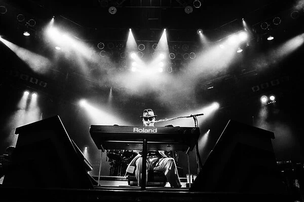 Elton John performing at the National Exhibition Centre, Birmingham