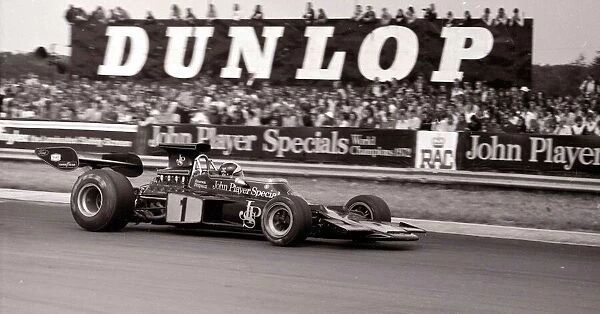 Emerson FittipaldiE Competing in the 1973 British Grand Prix in his Lotus-Cosworth 72EE