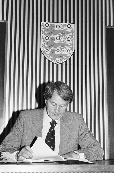 England manager Bobby Robson at a press conference before his team