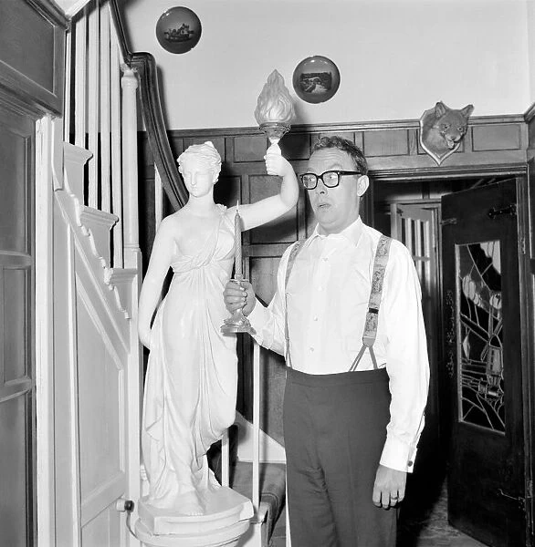 Eric Morecambe seen here at home. 1963