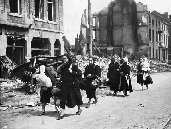 Evacuation of Louvain, Belgium. World War Two. On 28 May 1940
