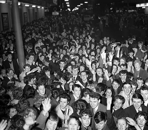 Excited crowd of Beatles fans during tThe Beatles concert at the Ritz Cinema in Belfast