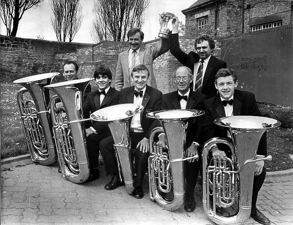 The Felling Brass Band, conductor Ray Poole (left) and Colin Brewis