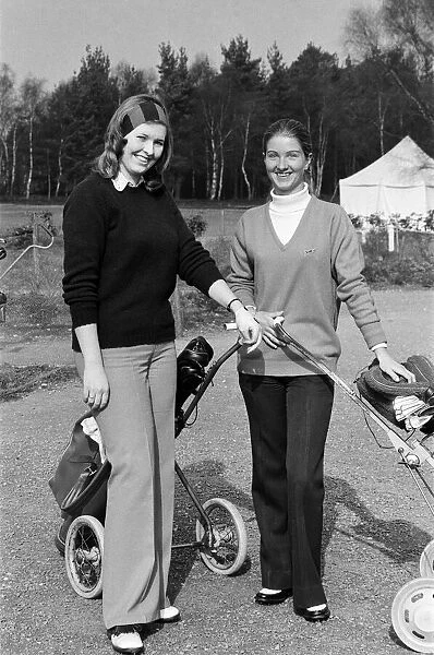 Female golfers during a practise round at the Berkshire Golf Club
