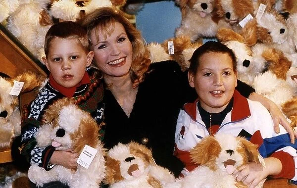 Fiona Fullerton actress at harrods for the launch of the sale of soft toy puppets