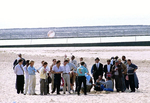 Only Fools and Horses cast members at Margate beach during the filming of the 1989
