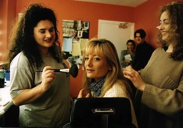 Gaby Roslin TV Presenter of Channel Four Big Breakfast programme in the make up room