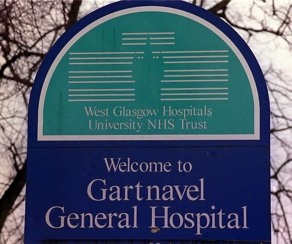 Gartnavel General hospital Glasgow March 1999 exterior sign logo NHS trust