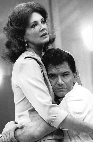 Gayle Hunnicutt and Martin Shaw acting together in play The Big Knife - September 1987