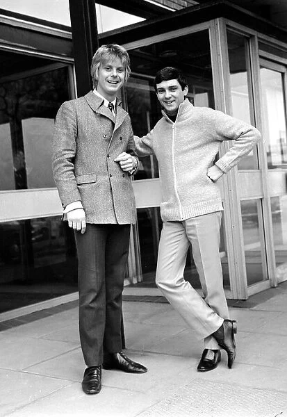 Gene Pitney and Joe Brown outside Cesars Hotel, Wakefield March 1969