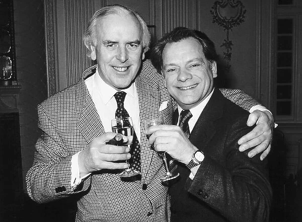 George Cole Actor with actor David Jason actor February 1986 dbase msi