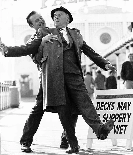 George Cole Actor in scene with co star Gary Webster in scene from television programme