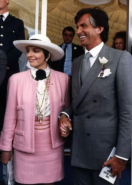 George Hamilton Actor American with actress Liza Minnelli at Epsom Derby 88
