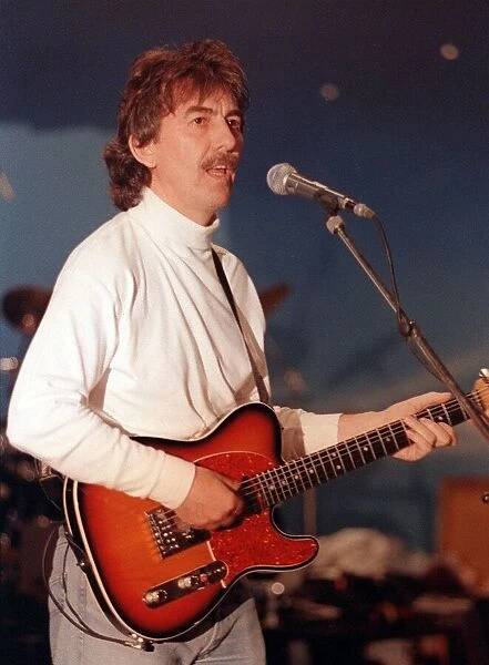 George Harrison rehearsing at Shepperton Studios for his London Concert Monday 6th April
