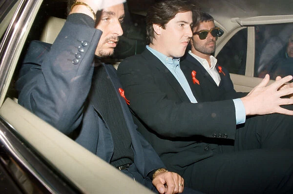 George Michael in a car, during his failed court battle to be released from his Sony