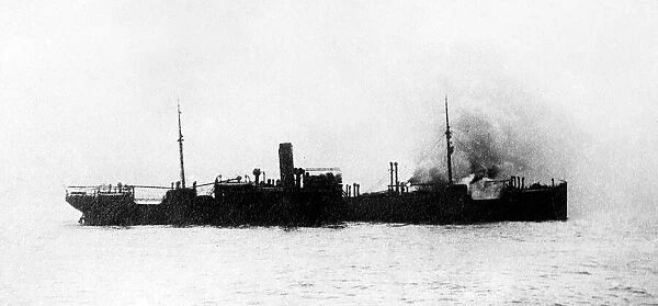A German blockade runner comes under fire from a Royal Navy dreadnought 10th