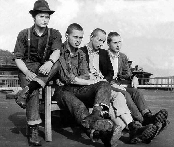 A group of skinheads on 27th april 1970, from left to right, John Harmeston