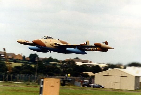 A de Havilland Venom FB1 fighter-bomber aircraft taking off for the 1998 Sunderland