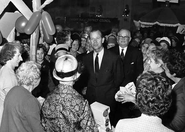 HRH The Duke of Edinburgh at the Ladies Spring Fair at Cardiff City Hall. 1st May 1964