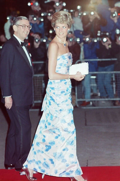 HRH, The Princess of Wales, Princess Diana, attends Covent Garden Royal Opera House