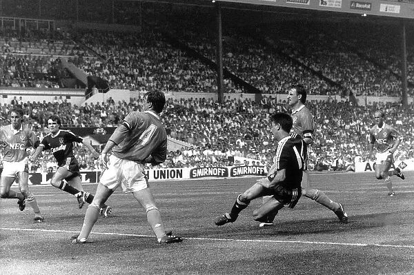 Ian Rush, of Liverpool scoring in the 1989 FA Cup Final against Everton