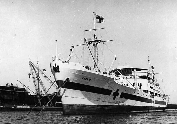 The Italian hospital ship Ramb IV at a Middle East port
