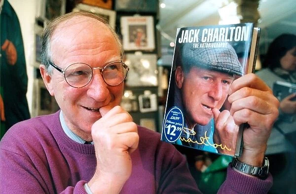 Jack Charlton with his autobiography in November 1996