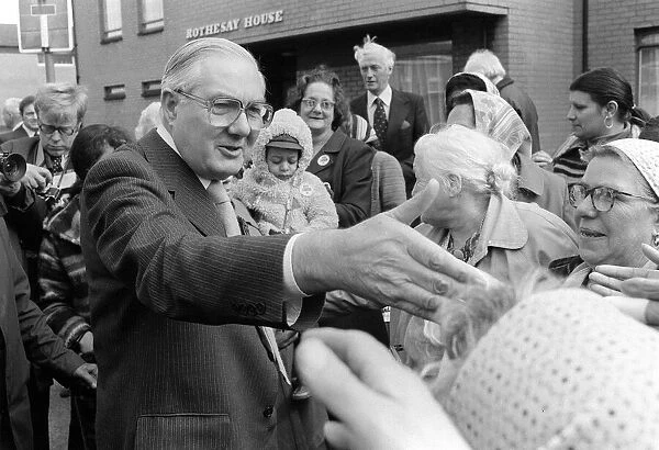James Callaghan MP May 1979 meeting the public during his tour of Cardiff