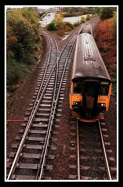 Jamestown Fife Rail Link feeder train on track October 1999