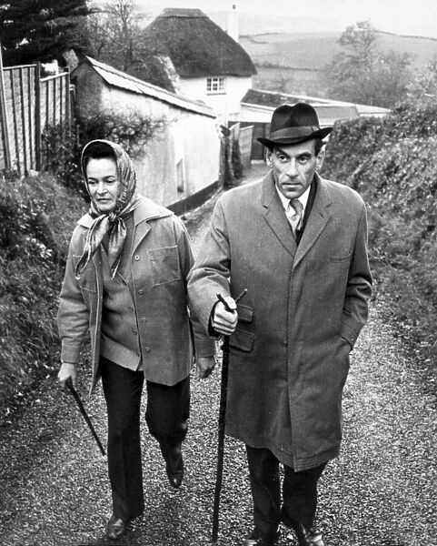 JEREMY THORPE AND HIS WIFE MARION WALK NEAR THEIR HOME IN THE WEST COUNTRY