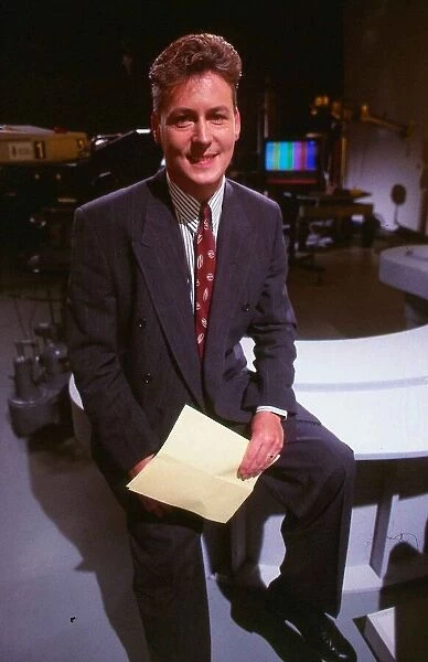 Jim White in studio ready for TV show September 1989
