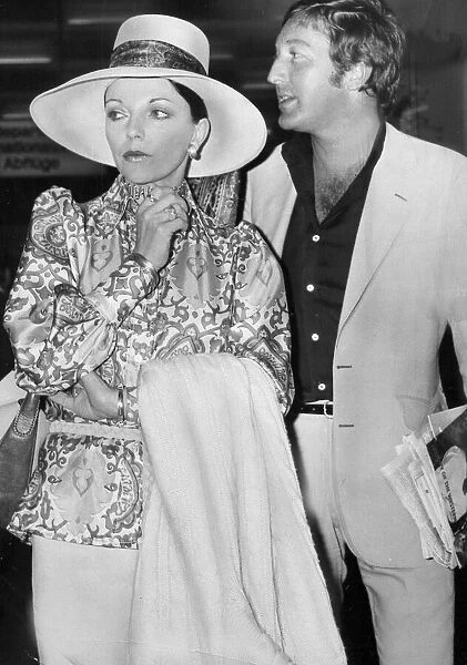 Joan Collins and Ron Kass at London Airport - August 1970