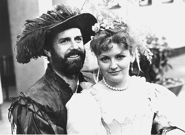 John Cleese Actor with Actress Sarah Badel from BBC series Taming Of The Shrew wearing a