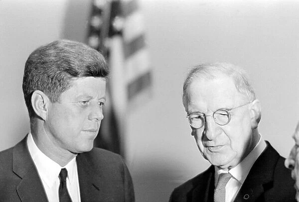 John F. Kennedy is greeted by Republic of Ireland PM Eamon De Valera June 1963