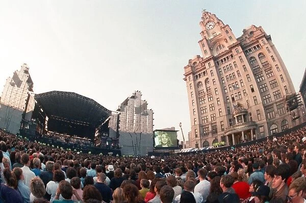 John Lennon Memorial Concert held at Pier Head, Liverpool. 5th May 1990