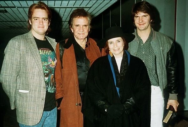 Johnny Cash wife wife June Carter and son John 1991 also with Roy Orbisons son