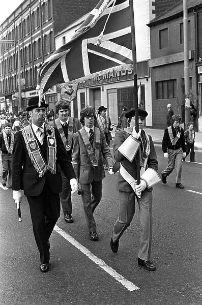 Junior Orange Order Parade At Carrickfergus April 1981 Junior Orangemen enjoying