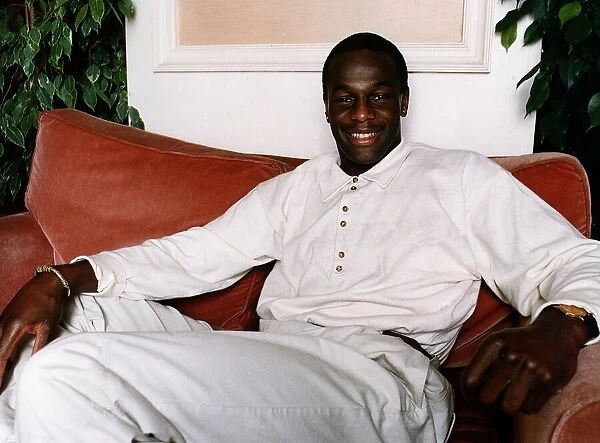 Justin Fashanu of Hearts relaxing in his new flat which costs 1000 per week to rent