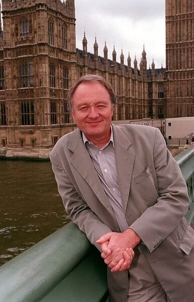 Ken Livingstone MP June 1998 standing on Westminster Bridge outside the Houses of