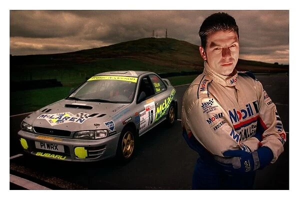 Knockhill race course rally driver May 1998 arms folded